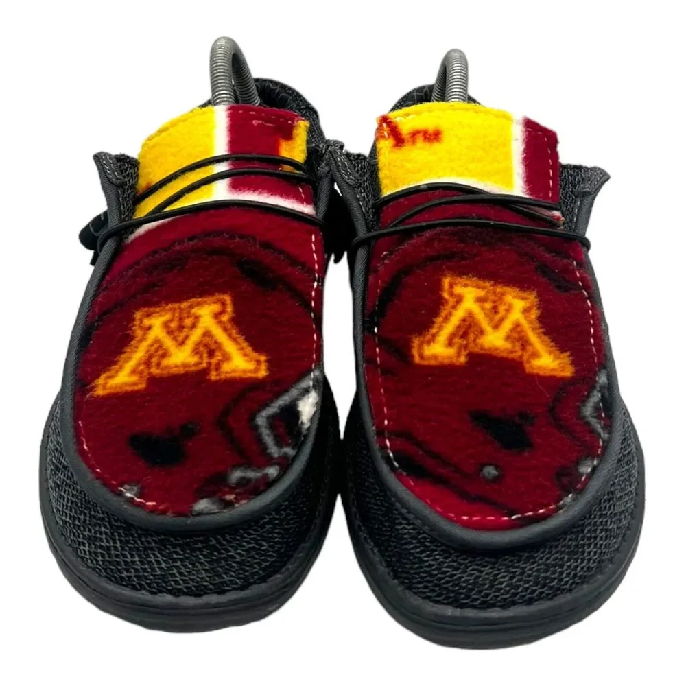 Hey Dude Wally Sox‎ Micro Minnesota Golden Gophers Loafers Mens 10 Total Black